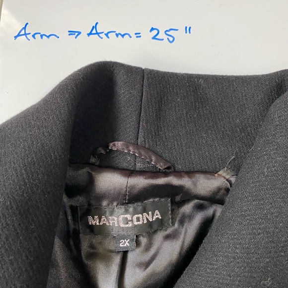 Marcona Womens Black Wool Blend Mid Length Plus Size Coat. Sz 2X - Picture 16 of 16